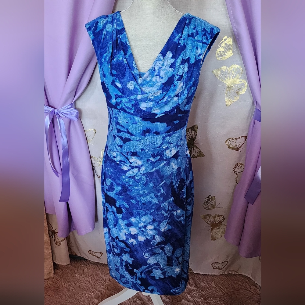 Essentials Midnight Blue Floral Midi Dress